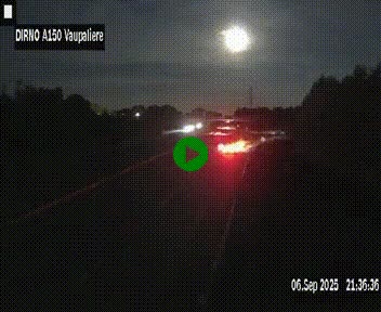 Webcam autoroute A150 à hauteur de La Vaupalière en périphérie de Rouen. Vue orientée vers Rouen