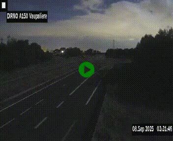 Webcam autoroute A150 à hauteur de La Vaupalière en périphérie de Rouen. Vue orientée vers Rouen