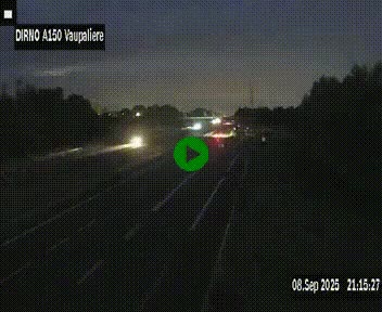 Webcam autoroute A150 à hauteur de La Vaupalière en périphérie de Rouen. Vue orientée vers Rouen
