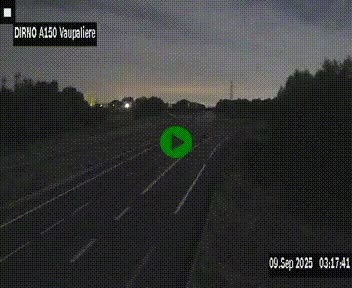 Webcam autoroute A150 à hauteur de La Vaupalière en périphérie de Rouen. Vue orientée vers Rouen