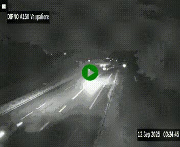 Webcam autoroute A150 à hauteur de La Vaupalière en périphérie de Rouen. Vue orientée vers Rouen
