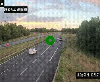 Webcam autoroute A150 à hauteur de La Vaupalière en périphérie de Rouen. Vue orientée vers Rouen