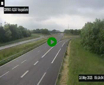 <h2>Webcam autoroute A150 à hauteur de La Vaupalière en périphérie de Rouen. Vue orientée vers Rouen</h2>