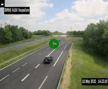 <h2>Webcam autoroute A150 à hauteur de La Vaupalière en périphérie de Rouen. Vue orientée vers Rouen</h2>