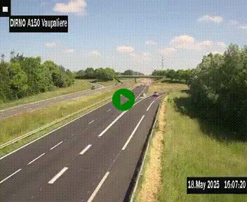 <h2>Webcam autoroute A150 à hauteur de La Vaupalière en périphérie de Rouen. Vue orientée vers Rouen</h2>