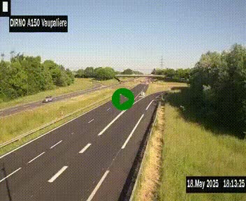 <h2>Webcam autoroute A150 à hauteur de La Vaupalière en périphérie de Rouen. Vue orientée vers Rouen</h2>
