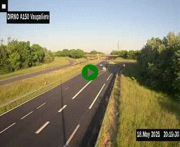 <h2>Webcam autoroute A150 à hauteur de La Vaupalière en périphérie de Rouen. Vue orientée vers Rouen</h2>