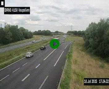 <h2>Webcam autoroute A150 à hauteur de La Vaupalière en périphérie de Rouen. Vue orientée vers Rouen</h2>