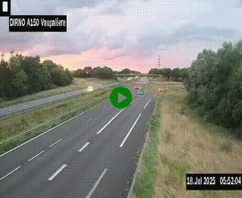 <h2>Webcam autoroute A150 à hauteur de La Vaupalière en périphérie de Rouen. Vue orientée vers Rouen</h2>