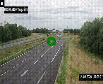 <h2>Webcam autoroute A150 à hauteur de La Vaupalière en périphérie de Rouen. Vue orientée vers Rouen</h2>