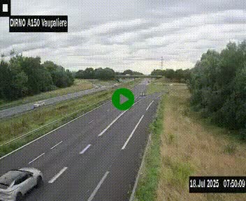 <h2>Webcam autoroute A150 à hauteur de La Vaupalière en périphérie de Rouen. Vue orientée vers Rouen</h2>