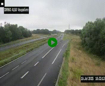 <h2>Webcam autoroute A150 à hauteur de La Vaupalière en périphérie de Rouen. Vue orientée vers Rouen</h2>