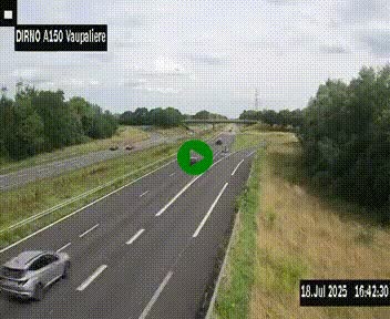 <h2>Webcam autoroute A150 à hauteur de La Vaupalière en périphérie de Rouen. Vue orientée vers Rouen</h2>