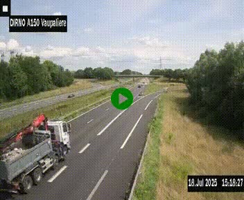 <h2>Webcam autoroute A150 à hauteur de La Vaupalière en périphérie de Rouen. Vue orientée vers Rouen</h2>