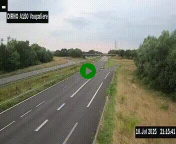<h2>Webcam autoroute A150 à hauteur de La Vaupalière en périphérie de Rouen. Vue orientée vers Rouen</h2>