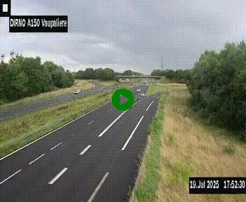 <h2>Webcam autoroute A150 à hauteur de La Vaupalière en périphérie de Rouen. Vue orientée vers Rouen</h2>