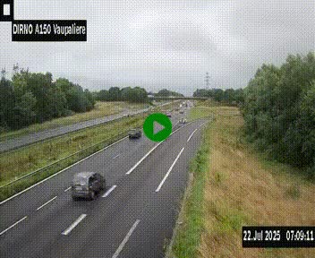 <h2>Webcam autoroute A150 à hauteur de La Vaupalière en périphérie de Rouen. Vue orientée vers Rouen</h2>