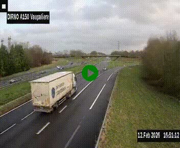 <h2>Webcam autoroute A150 à hauteur de La Vaupalière en périphérie de Rouen. Vue orientée vers Rouen</h2>