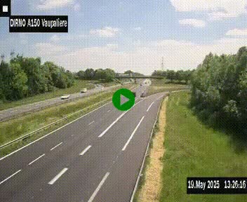 <h2>Webcam autoroute A150 à hauteur de La Vaupalière en périphérie de Rouen. Vue orientée vers Rouen</h2>