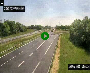 <h2>Webcam autoroute A150 à hauteur de La Vaupalière en périphérie de Rouen. Vue orientée vers Rouen</h2>