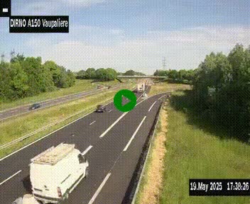 <h2>Webcam autoroute A150 à hauteur de La Vaupalière en périphérie de Rouen. Vue orientée vers Rouen</h2>