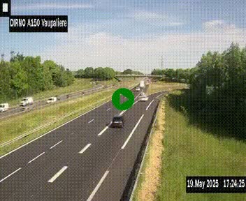 <h2>Webcam autoroute A150 à hauteur de La Vaupalière en périphérie de Rouen. Vue orientée vers Rouen</h2>
