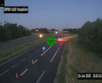 Webcam autoroute A150 à hauteur de La Vaupalière en périphérie de Rouen. Vue orientée vers Rouen