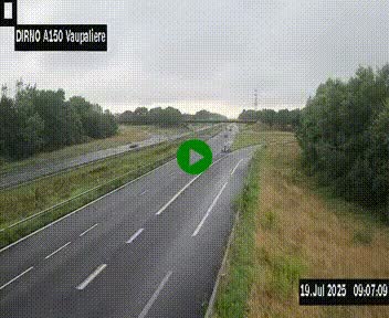 <h2>Webcam autoroute A150 à hauteur de La Vaupalière en périphérie de Rouen. Vue orientée vers Rouen</h2>