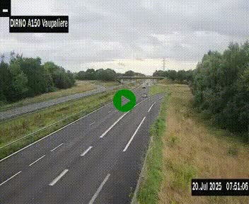 <h2>Webcam autoroute A150 à hauteur de La Vaupalière en périphérie de Rouen. Vue orientée vers Rouen</h2>