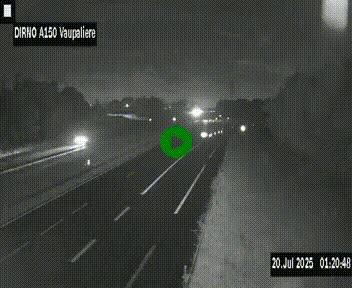 <h2>Webcam autoroute A150 à hauteur de La Vaupalière en périphérie de Rouen. Vue orientée vers Rouen</h2>