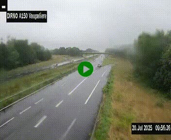 <h2>Webcam autoroute A150 à hauteur de La Vaupalière en périphérie de Rouen. Vue orientée vers Rouen</h2>