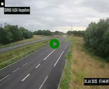 <h2>Webcam autoroute A150 à hauteur de La Vaupalière en périphérie de Rouen. Vue orientée vers Rouen</h2>