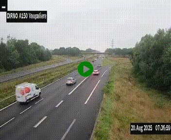 <h2>Webcam autoroute A150 à hauteur de La Vaupalière en périphérie de Rouen. Vue orientée vers Rouen</h2>