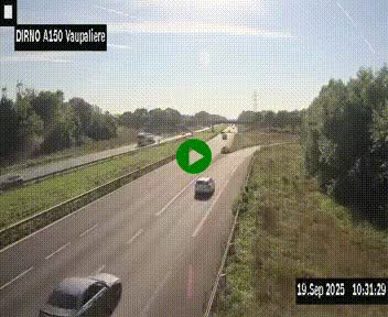 <h2>Webcam autoroute A150 à hauteur de La Vaupalière en périphérie de Rouen. Vue orientée vers Rouen</h2>