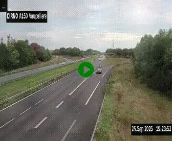 <h2>Webcam autoroute A150 à hauteur de La Vaupalière en périphérie de Rouen. Vue orientée vers Rouen</h2>