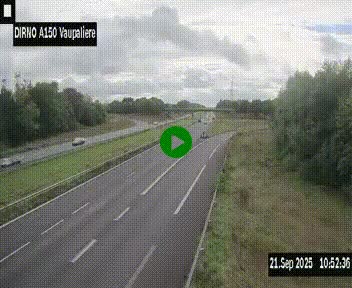 <h2>Webcam autoroute A150 à hauteur de La Vaupalière en périphérie de Rouen. Vue orientée vers Rouen</h2>