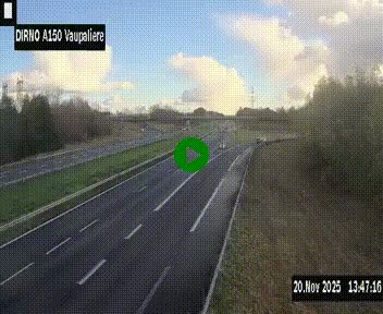 <h2>Webcam autoroute A150 à hauteur de La Vaupalière en périphérie de Rouen. Vue orientée vers Rouen</h2>