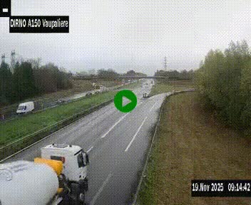 <h2>Webcam autoroute A150 à hauteur de La Vaupalière en périphérie de Rouen. Vue orientée vers Rouen</h2>