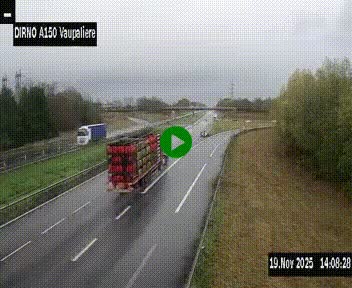 <h2>Webcam autoroute A150 à hauteur de La Vaupalière en périphérie de Rouen. Vue orientée vers Rouen</h2>
