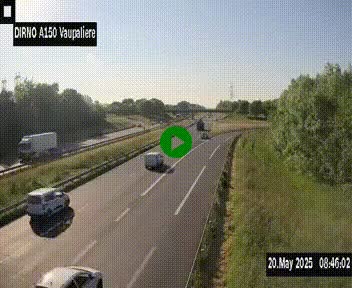 <h2>Webcam autoroute A150 à hauteur de La Vaupalière en périphérie de Rouen. Vue orientée vers Rouen</h2>