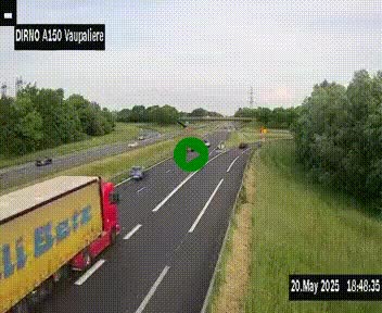 <h2>Webcam autoroute A150 à hauteur de La Vaupalière en périphérie de Rouen. Vue orientée vers Rouen</h2>