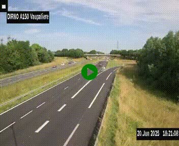 Webcam autoroute A150 à hauteur de La Vaupalière en périphérie de Rouen. Vue orientée vers Rouen