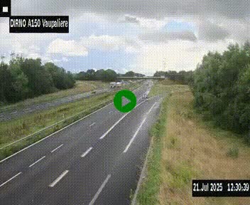 <h2>Webcam autoroute A150 à hauteur de La Vaupalière en périphérie de Rouen. Vue orientée vers Rouen</h2>