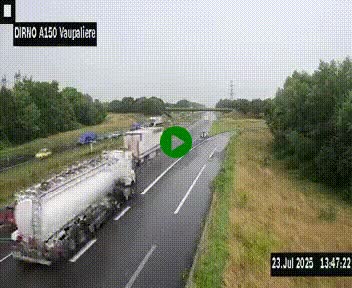 <h2>Webcam autoroute A150 à hauteur de La Vaupalière en périphérie de Rouen. Vue orientée vers Rouen</h2>