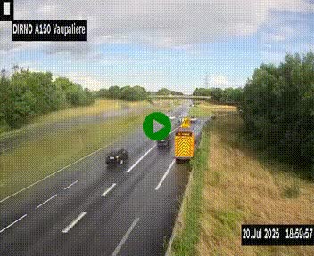 <h2>Webcam autoroute A150 à hauteur de La Vaupalière en périphérie de Rouen. Vue orientée vers Rouen</h2>