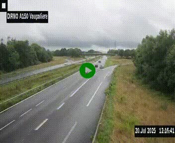 <h2>Webcam autoroute A150 à hauteur de La Vaupalière en périphérie de Rouen. Vue orientée vers Rouen</h2>