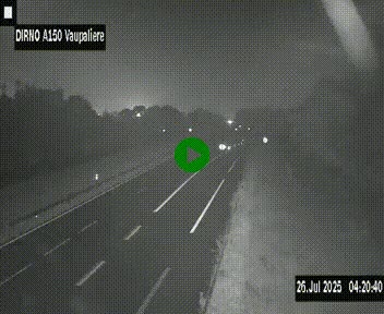 <h2>Webcam autoroute A150 à hauteur de La Vaupalière en périphérie de Rouen. Vue orientée vers Rouen</h2>