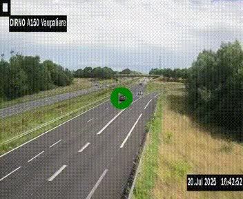 <h2>Webcam autoroute A150 à hauteur de La Vaupalière en périphérie de Rouen. Vue orientée vers Rouen</h2>