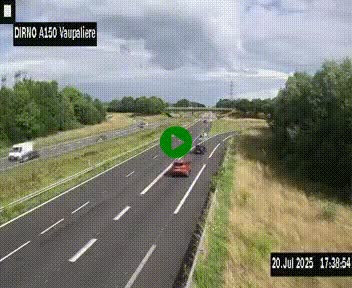 <h2>Webcam autoroute A150 à hauteur de La Vaupalière en périphérie de Rouen. Vue orientée vers Rouen</h2>