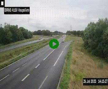 <h2>Webcam autoroute A150 à hauteur de La Vaupalière en périphérie de Rouen. Vue orientée vers Rouen</h2>